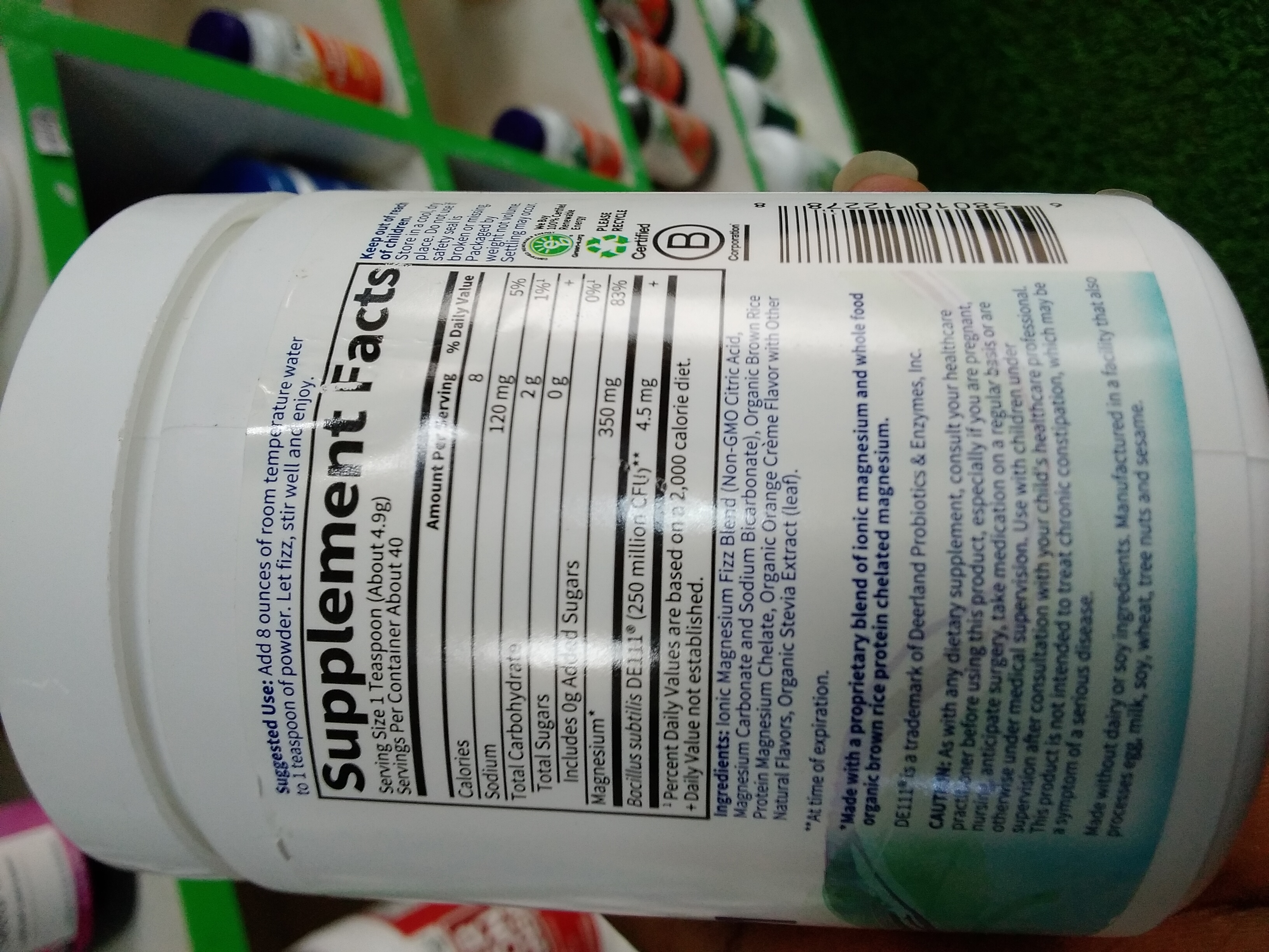 Magnesium Powder, Orange Flavour, 197.4g