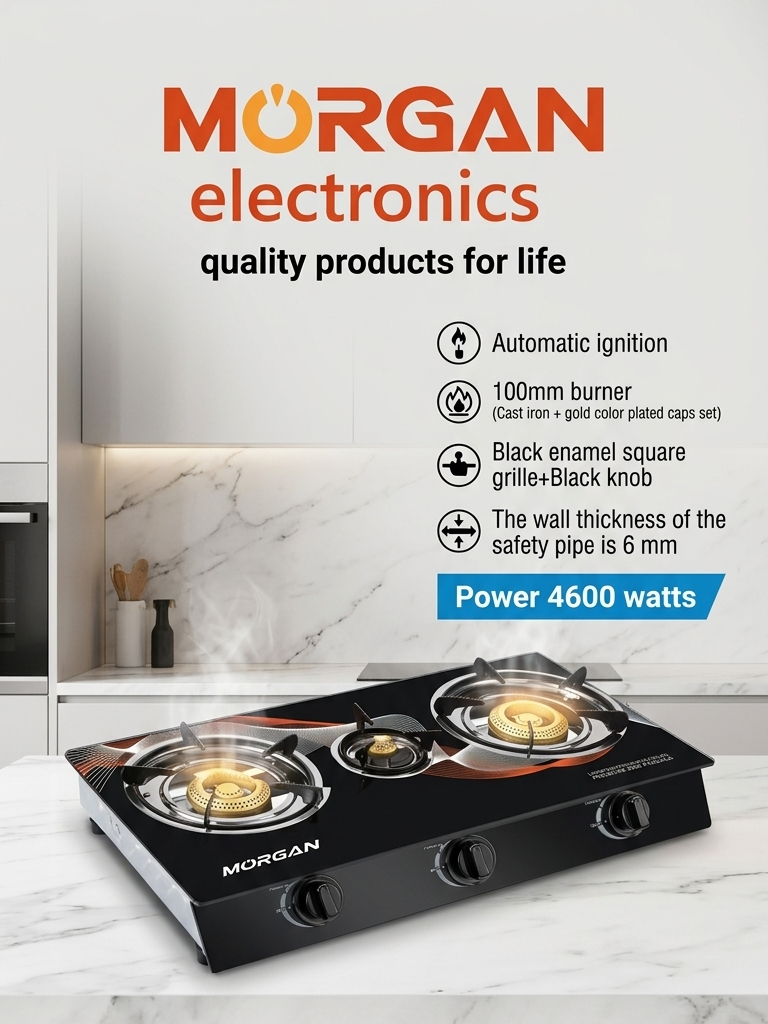 Morgan 3-Burner Automatic Ignition Gas Stove