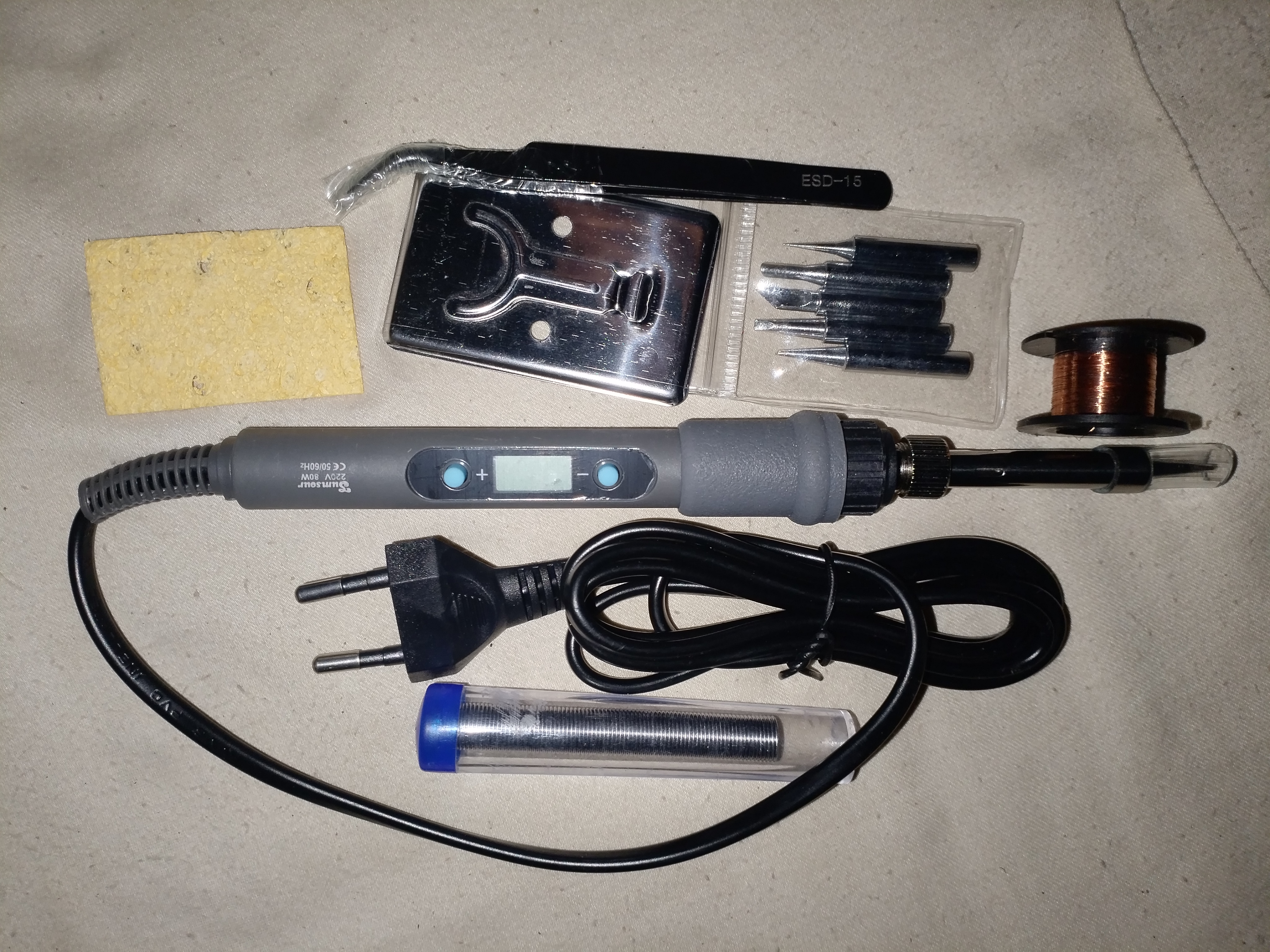 80W Digital Soldering Iron Kit - Temp Control &amp; ESD Tools