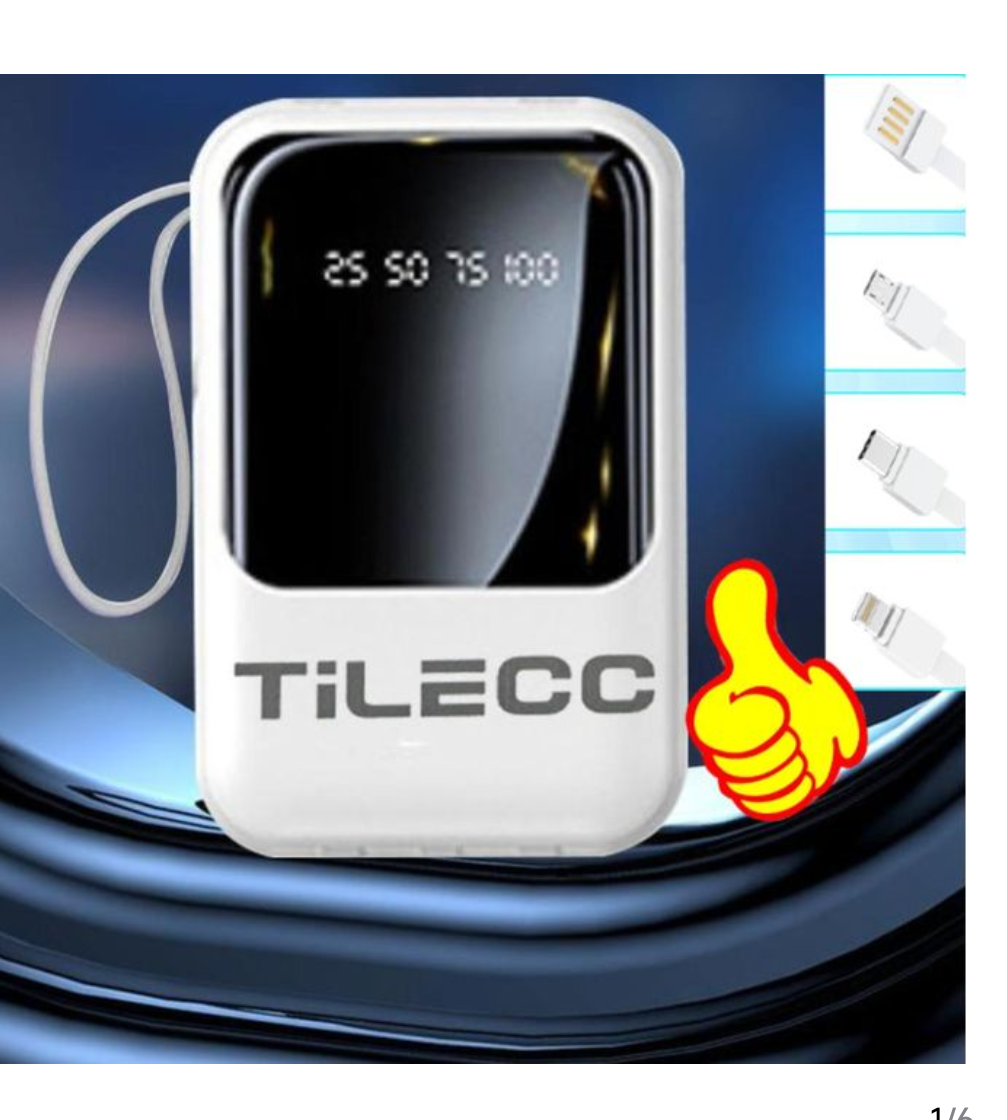 portable 20000 mah mini power bank with four wired cables and supports fast charging