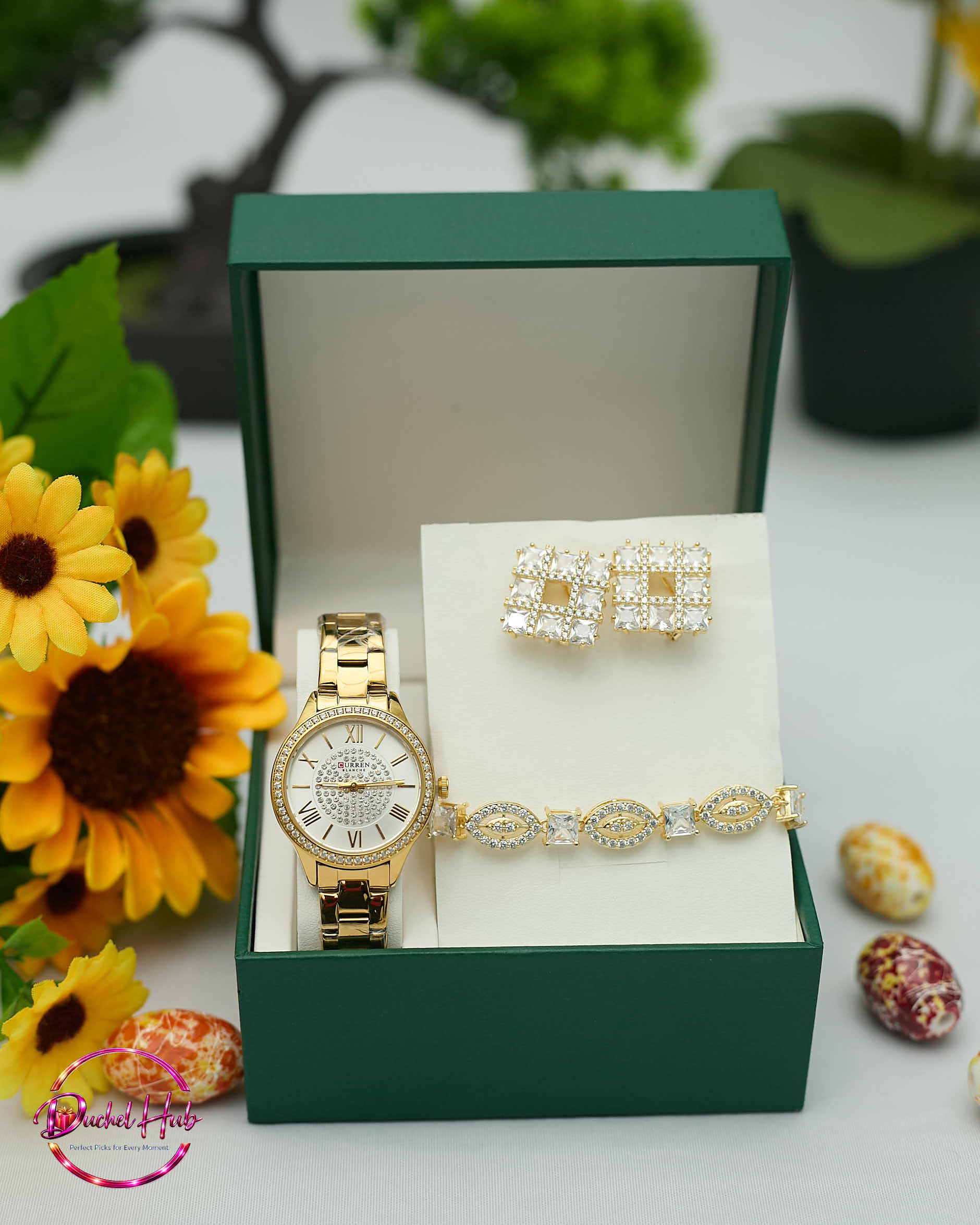 Elegant Curren Women’s Watch &amp; Jewelry Gift Set