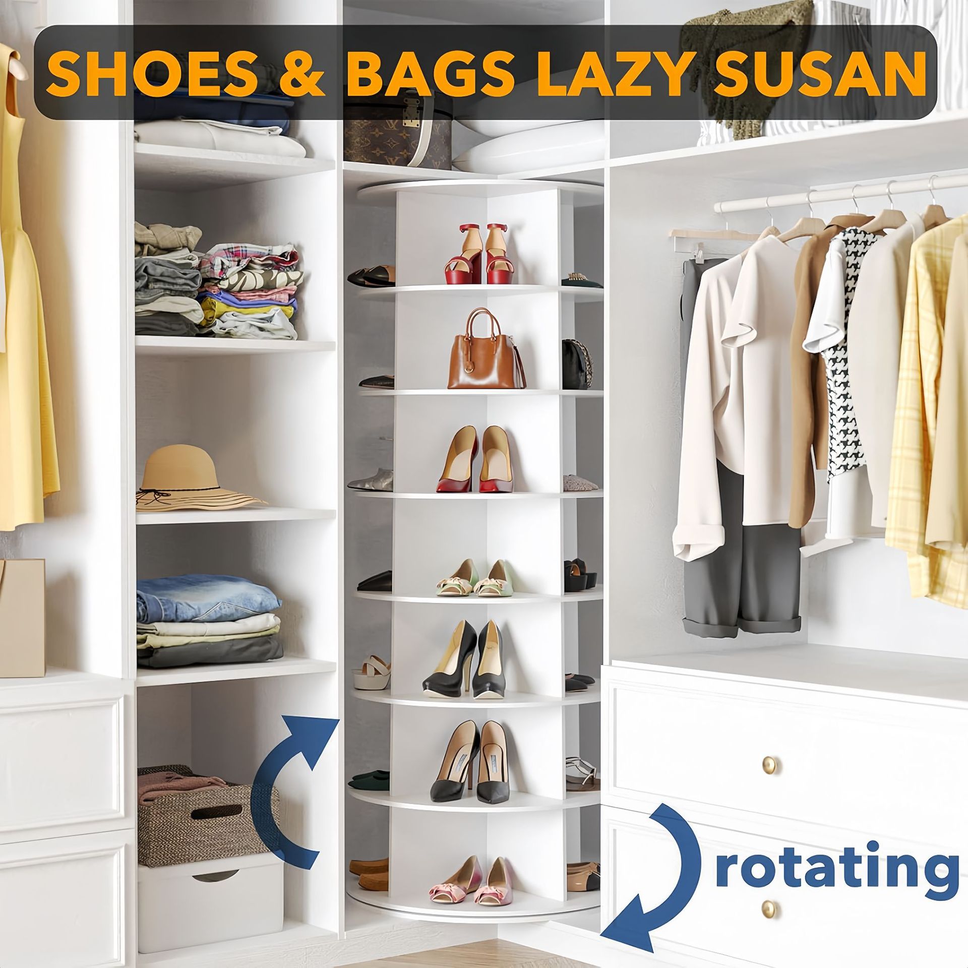 360° Rotating Shoe Rack Organizer - Space Saver