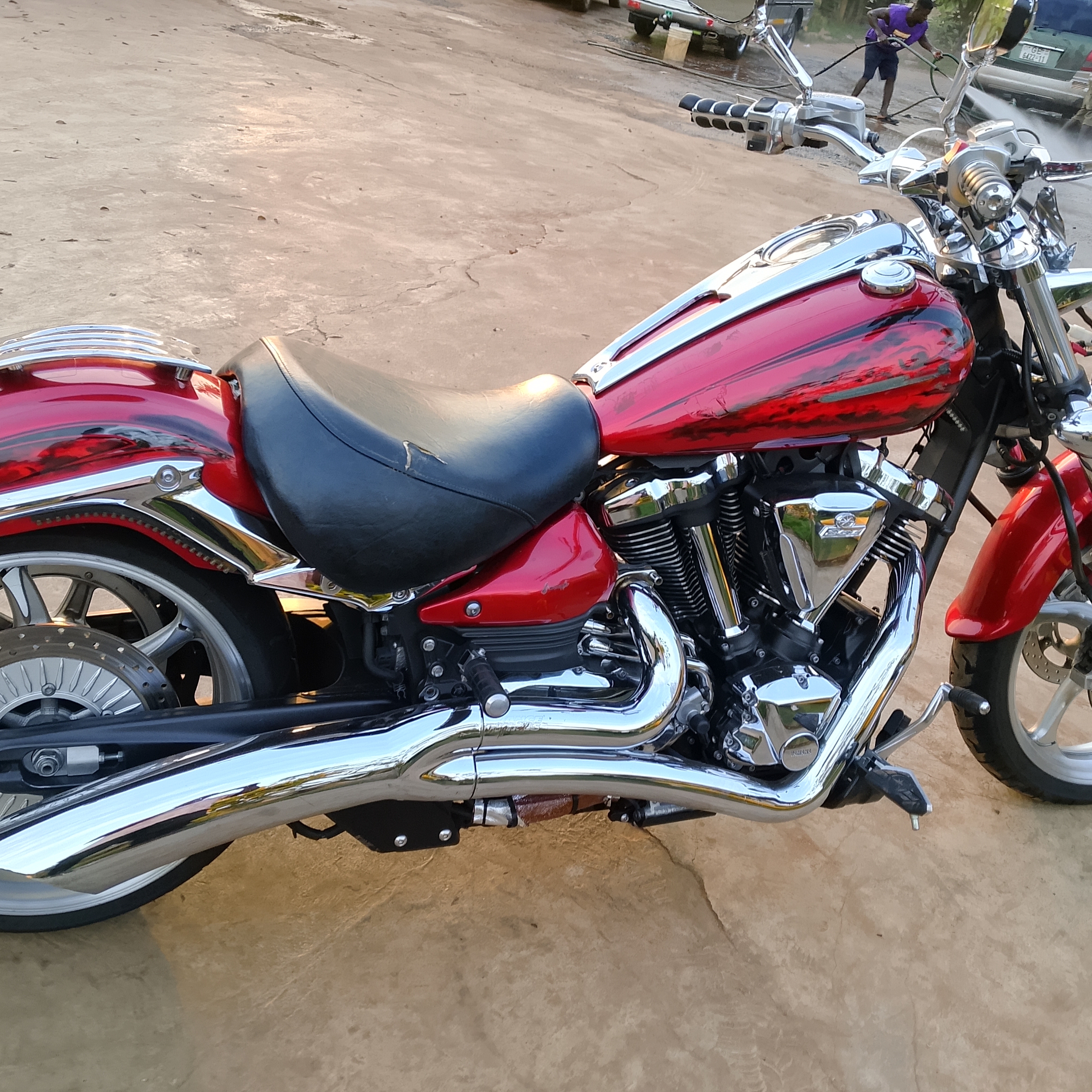 Yamaha Stratoliner Custom Red Cruiser Motorcycle