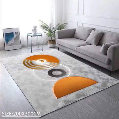 Modern Geometric Area Rug - Black, Blue &amp; White Gradient