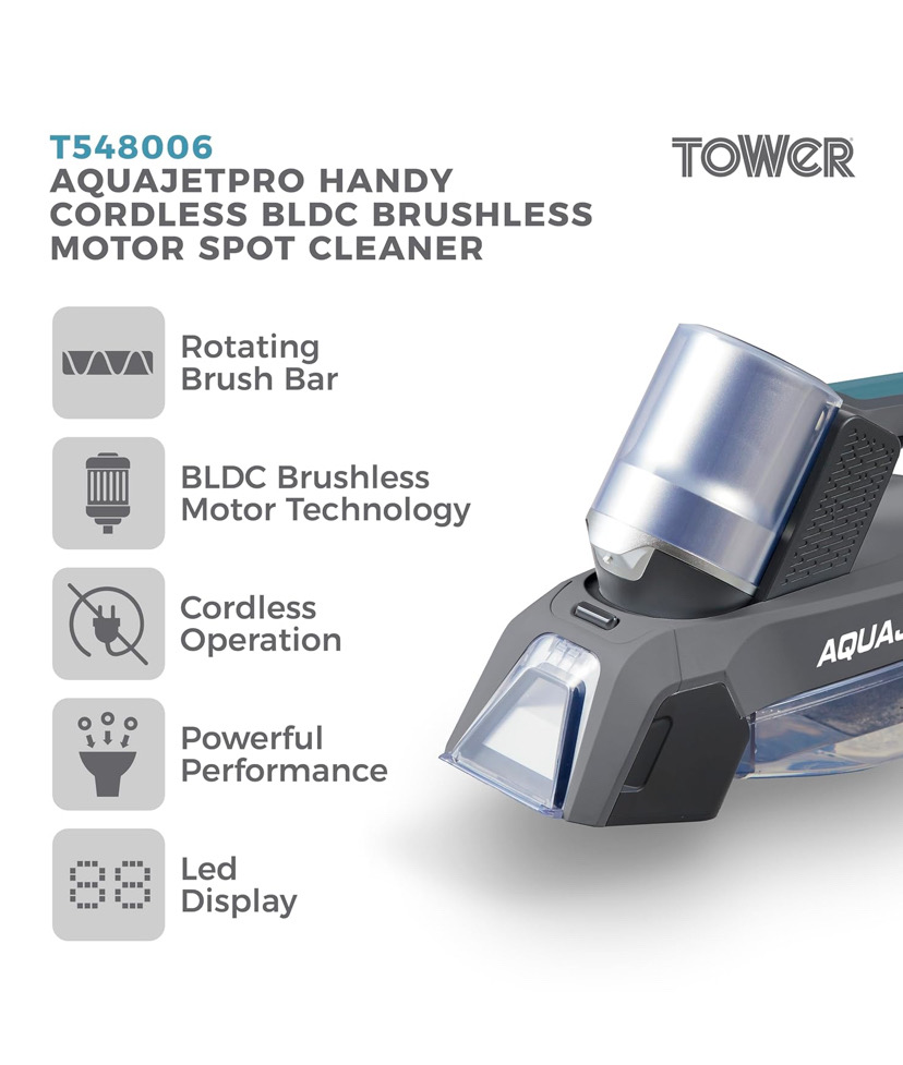 Tower T548006 Aquajetpro Handy Cordless Spot Cleaner