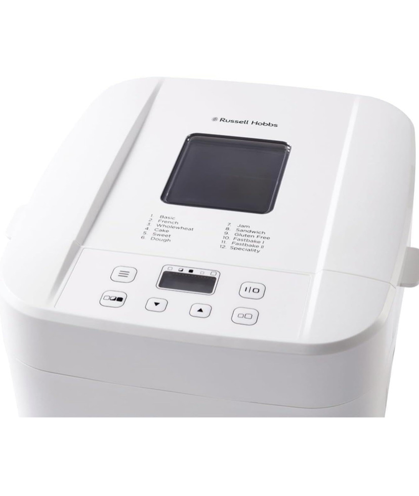Russell Hobbs Electric Bread Maker, 13h Timer, 2 Bread Sizes 750g 1kg