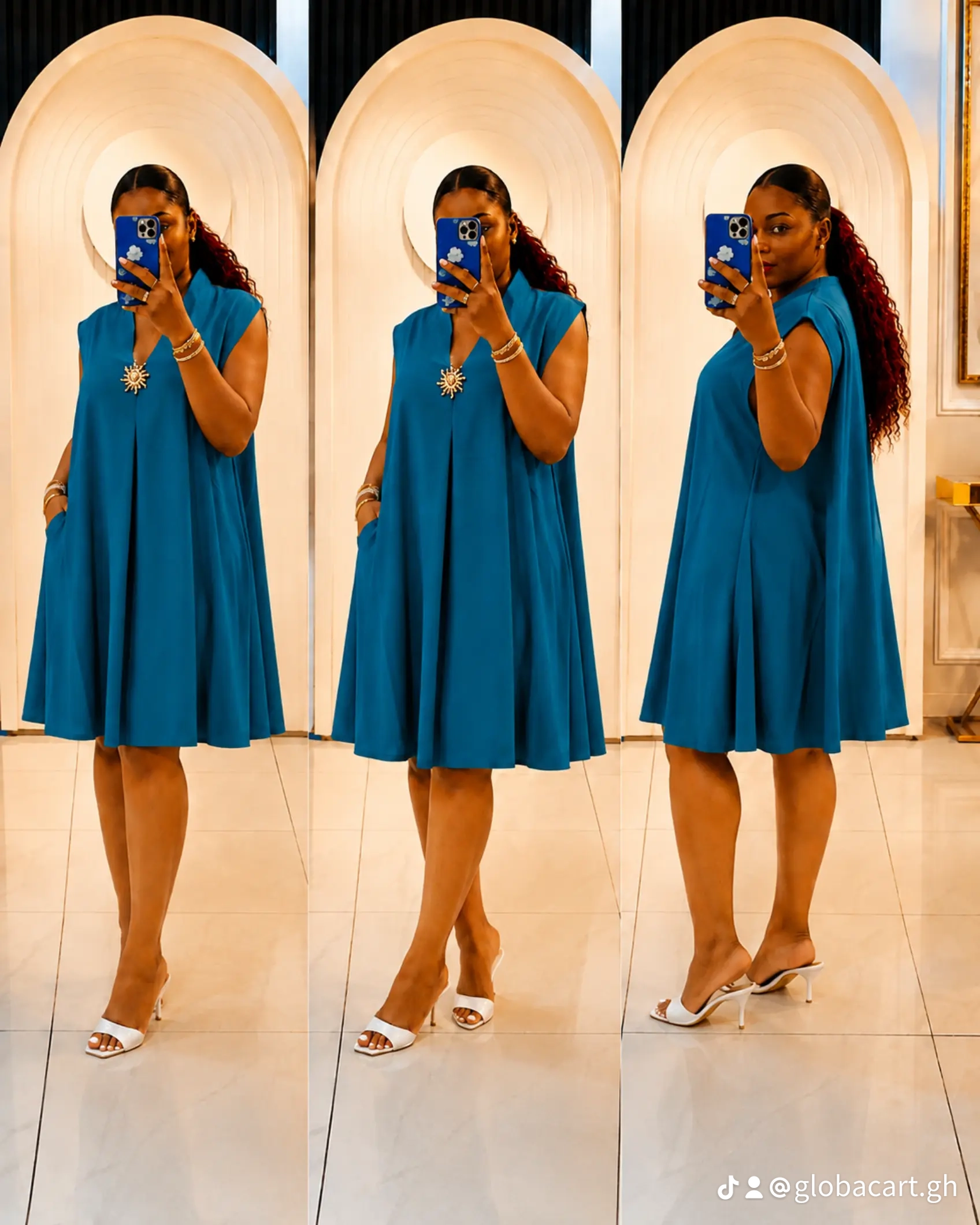 GraceFlow A-Line Midi Dress