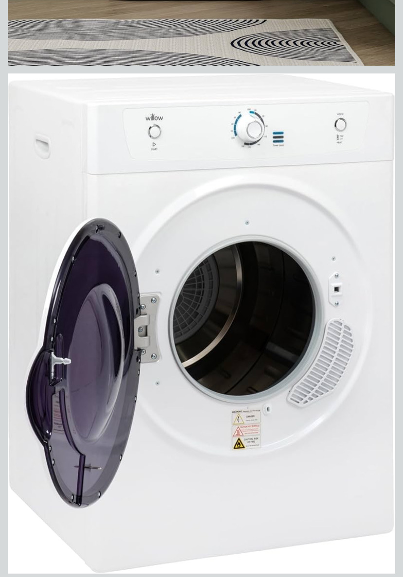 Willow Wtd7w 7kg Vented Dryer Front Loading With Child Lock