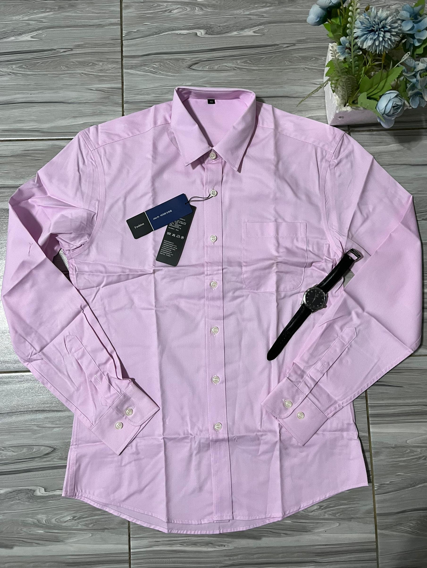 Men Plain Long Sleeves Shirt