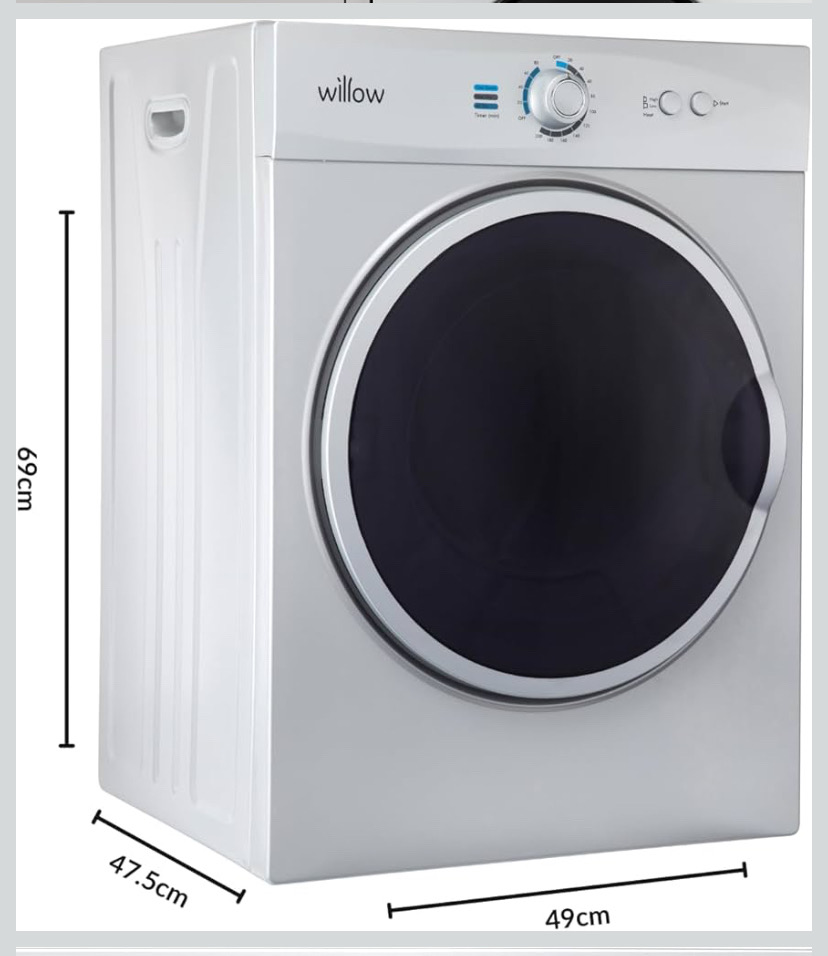 Willow Wtd3s 3kg Compact Vented Tumble Dryer