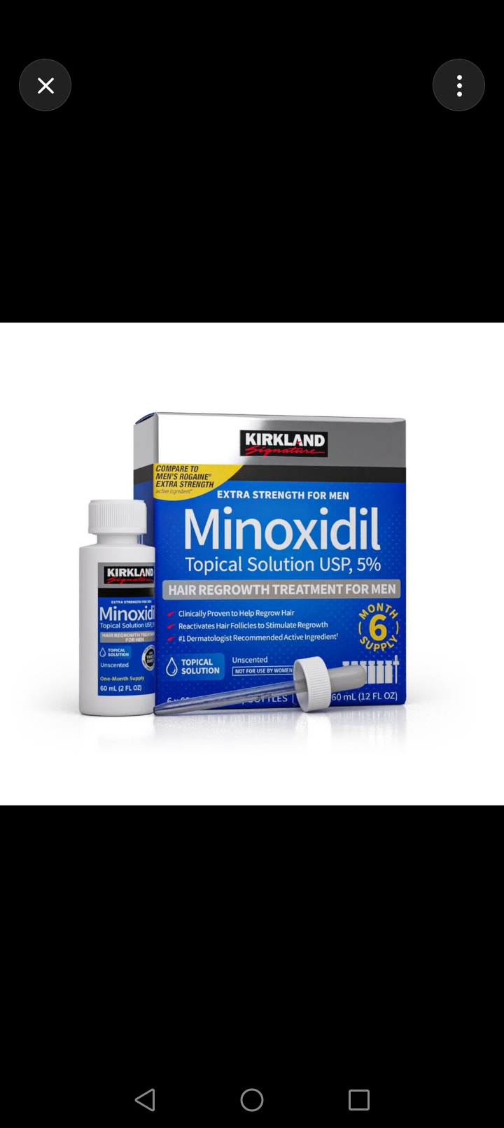 Kirkland Minoxidil 5% Topical Solution (6-in-1 Box) + Free Derma Roller