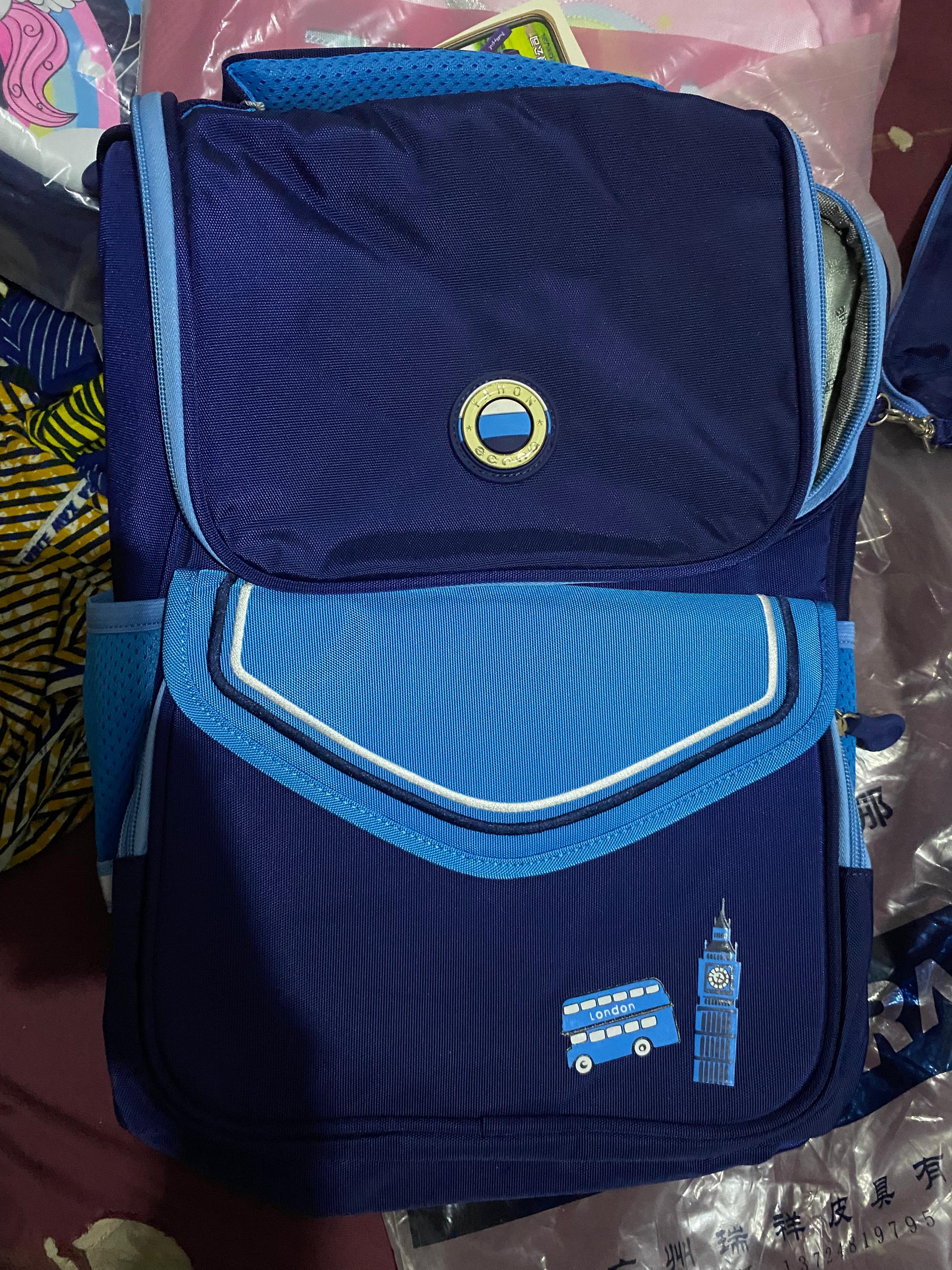 Kids Navy Blue Ombre Backpack with Buckles