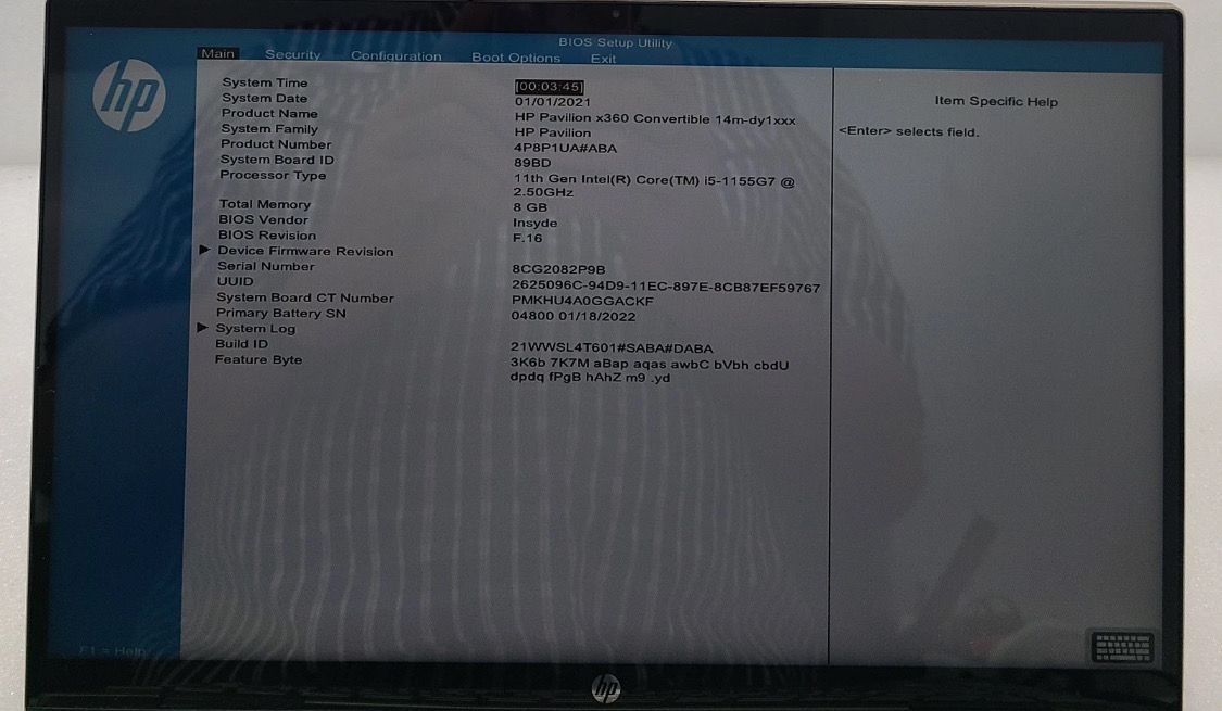 HP Pavilion x360 14m-dy1033dx Laptop Intel I5-1155G7 8GB RAM