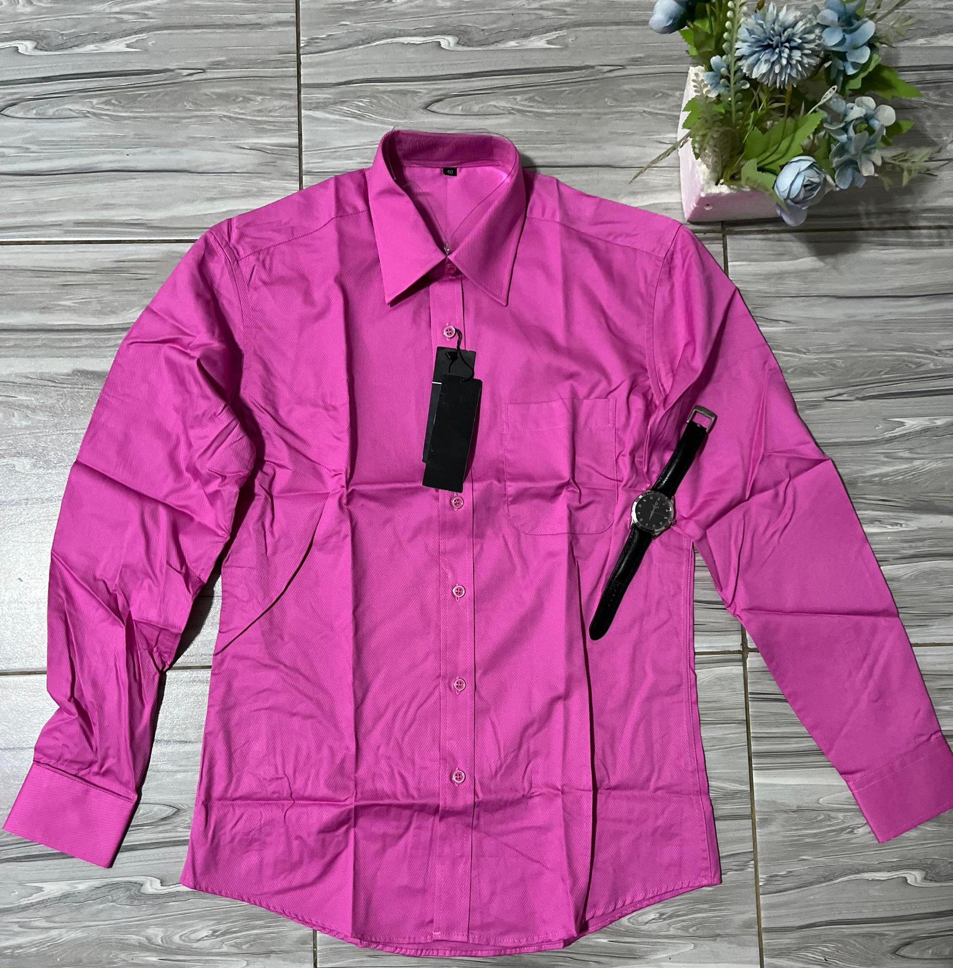 Men Plain Long Sleeves Shirt