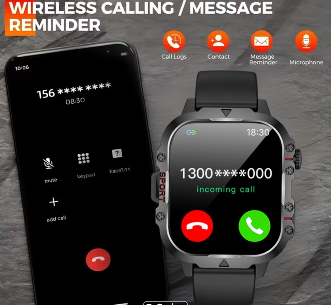 Sport Smartwatch with Calls, Flashlight &amp; Dialer
