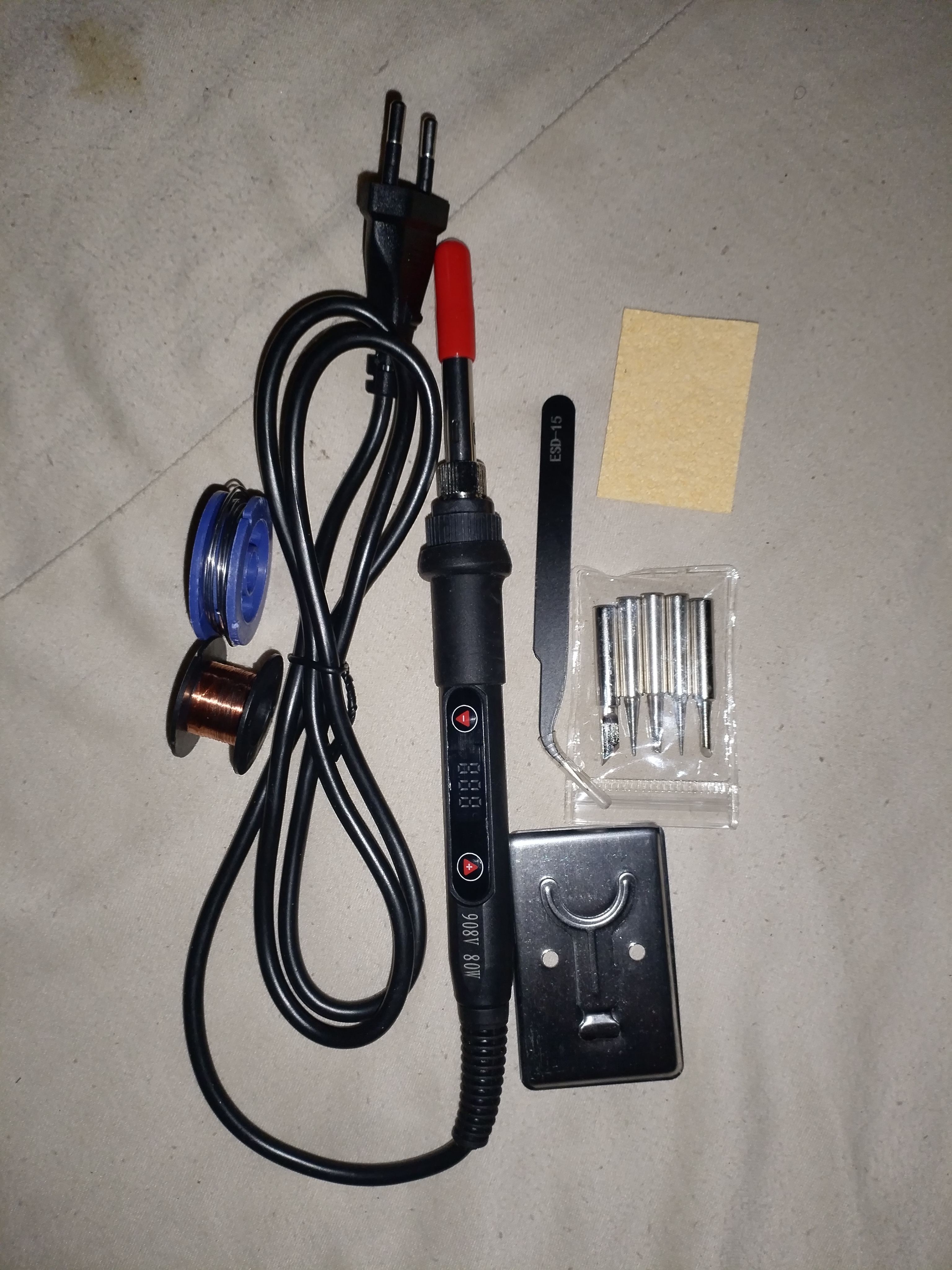 80W Digital Soldering Iron Kit - Temp Control &amp; ESD Tools