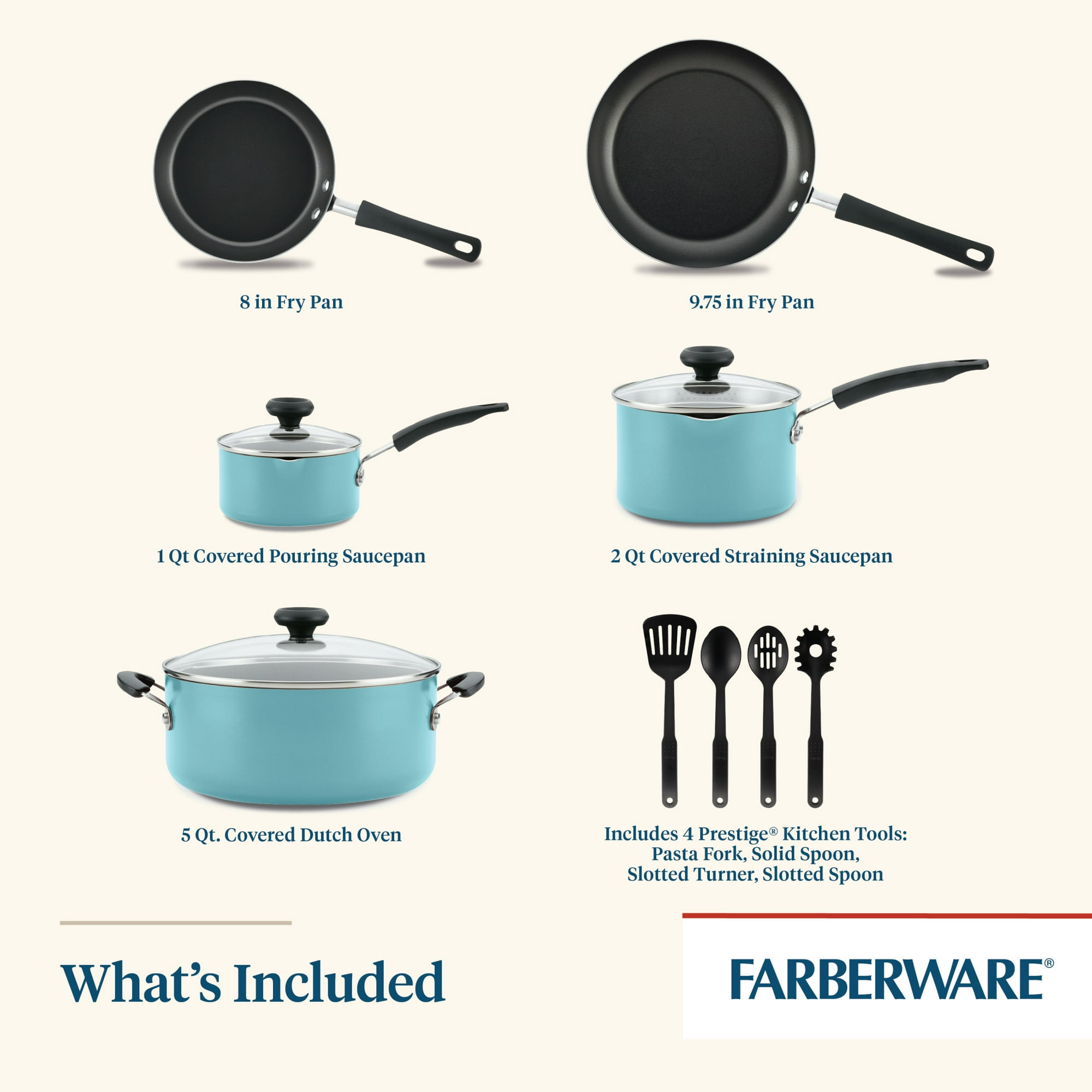 12pcs set farberware Easy Clean non-stick cookware set (usa)