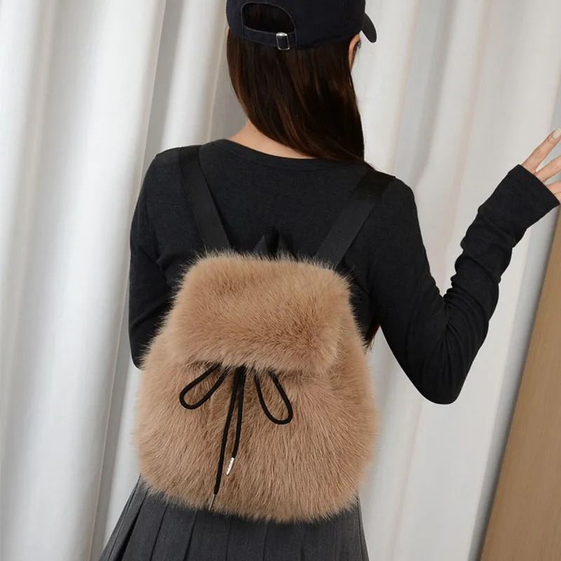 Chic Faux Fur Backpack – Soft, Stylish &amp; Trendy
