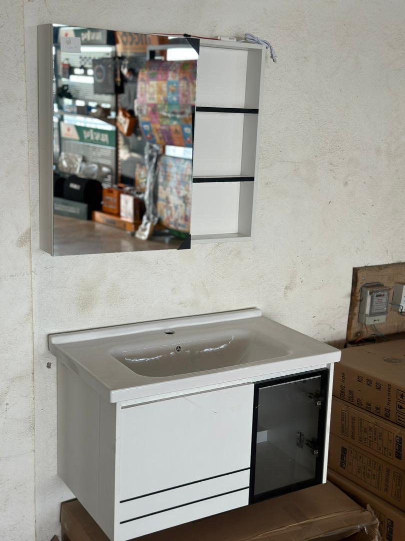 Complete Cabinet basin with mirror_European Wall hung cabinet basin