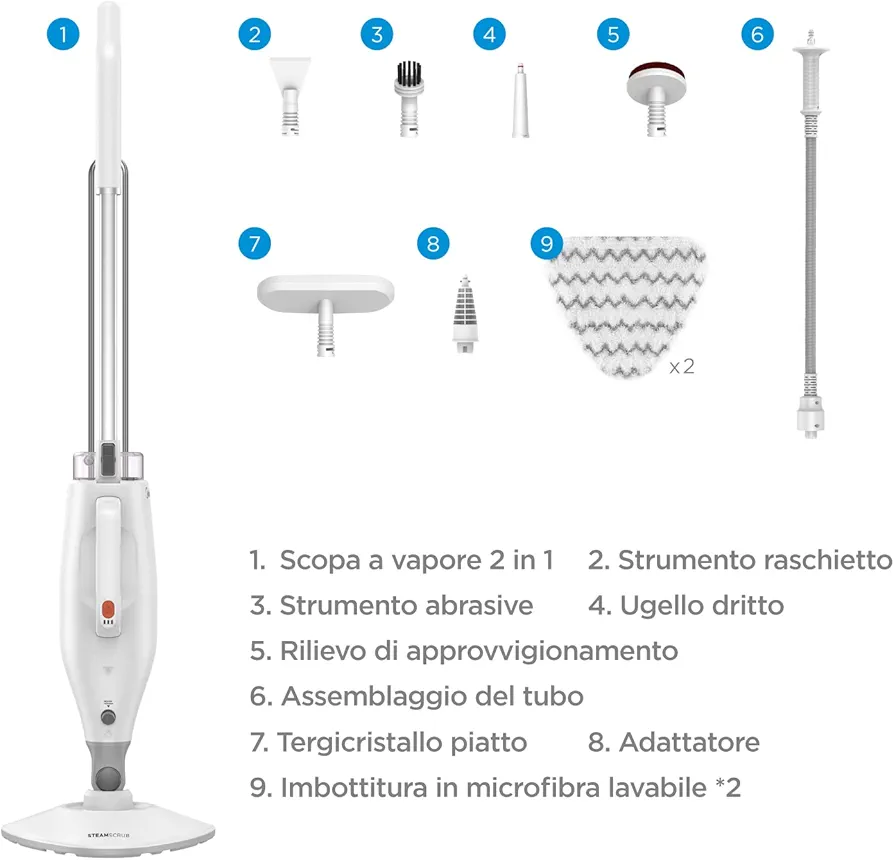 Midea 10 in 1 Steam Mop Kills 99.9% of Bacteria Without Chemical