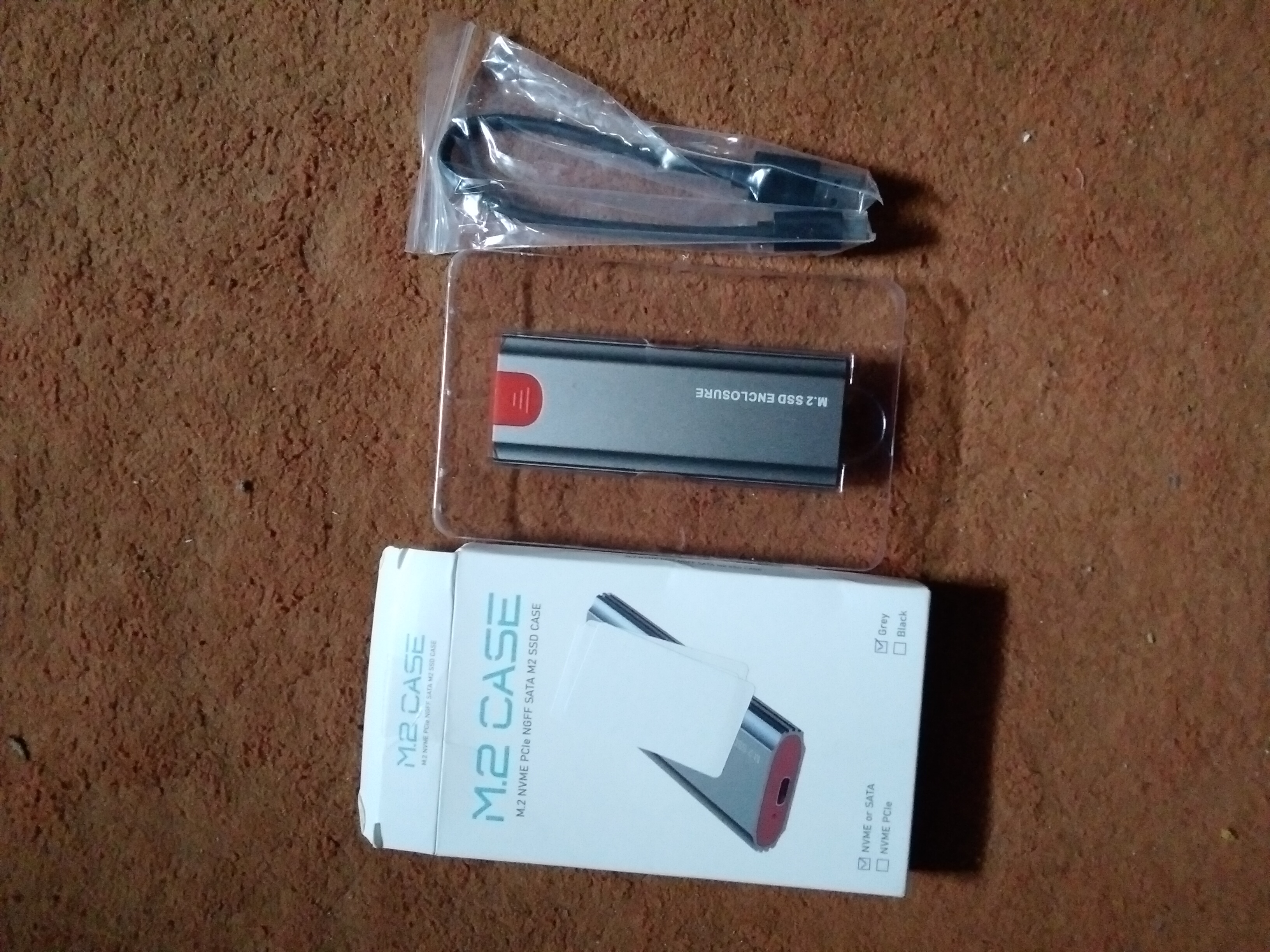 M.2 NVMe PCIe SSD Enclosure USB 3.1 Grey Case