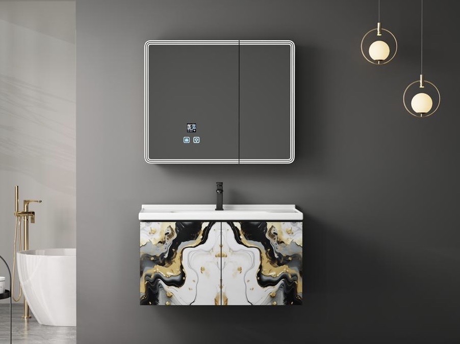European cabinet basin with Led mirror complete