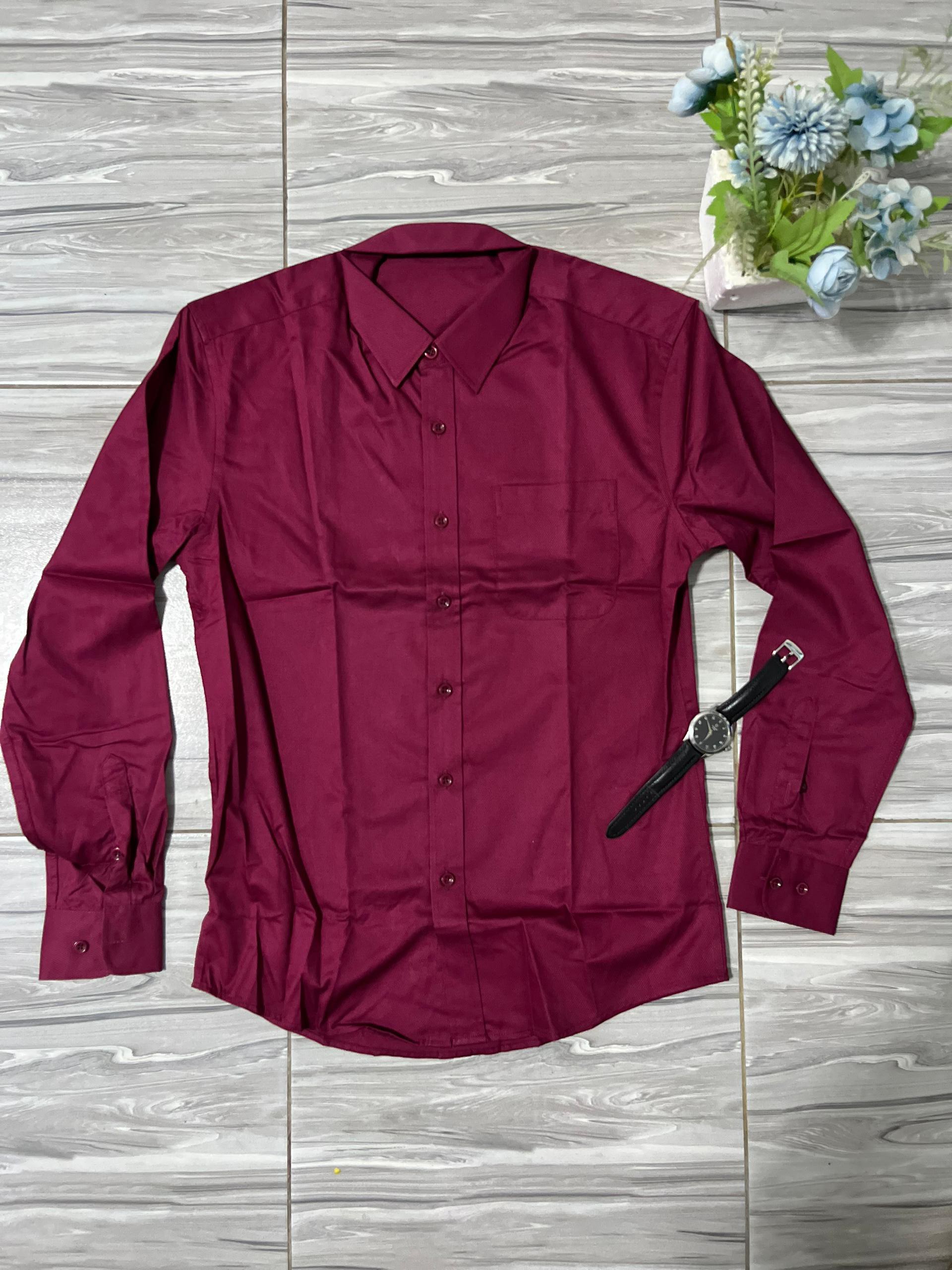 Men Plain Long Sleeves Shirt