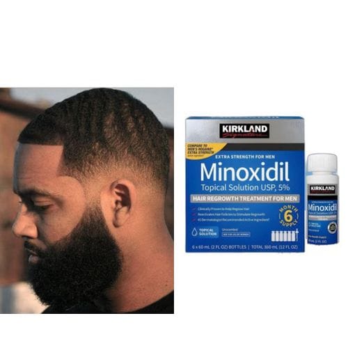 Kirkland Minoxidil 5% Topical Solution (6-in-1 Box) + Free Derma Roller