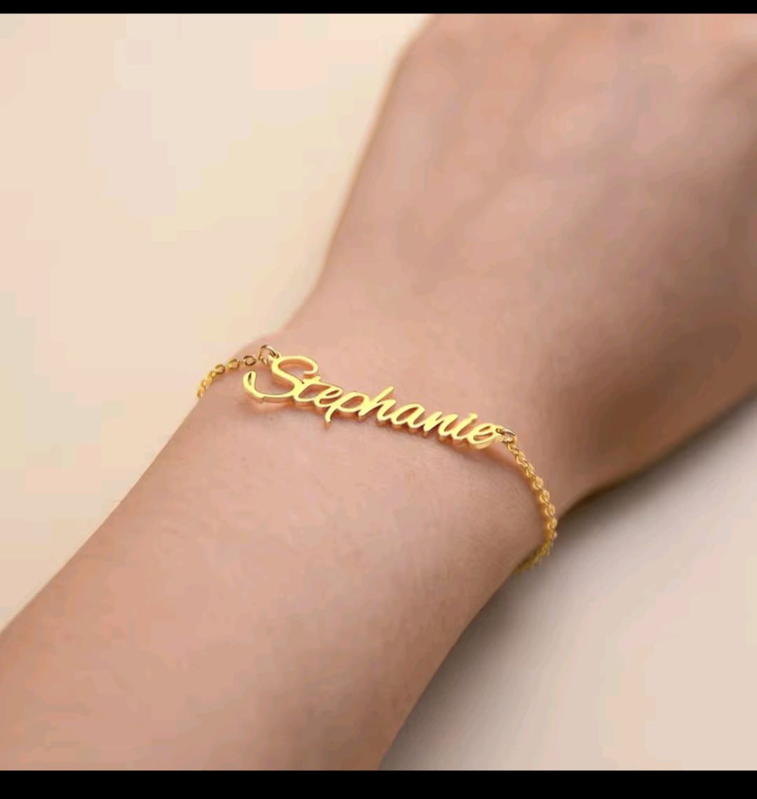 Personalized Gold Name Bracelet "Stephanie" Custom Jewelry