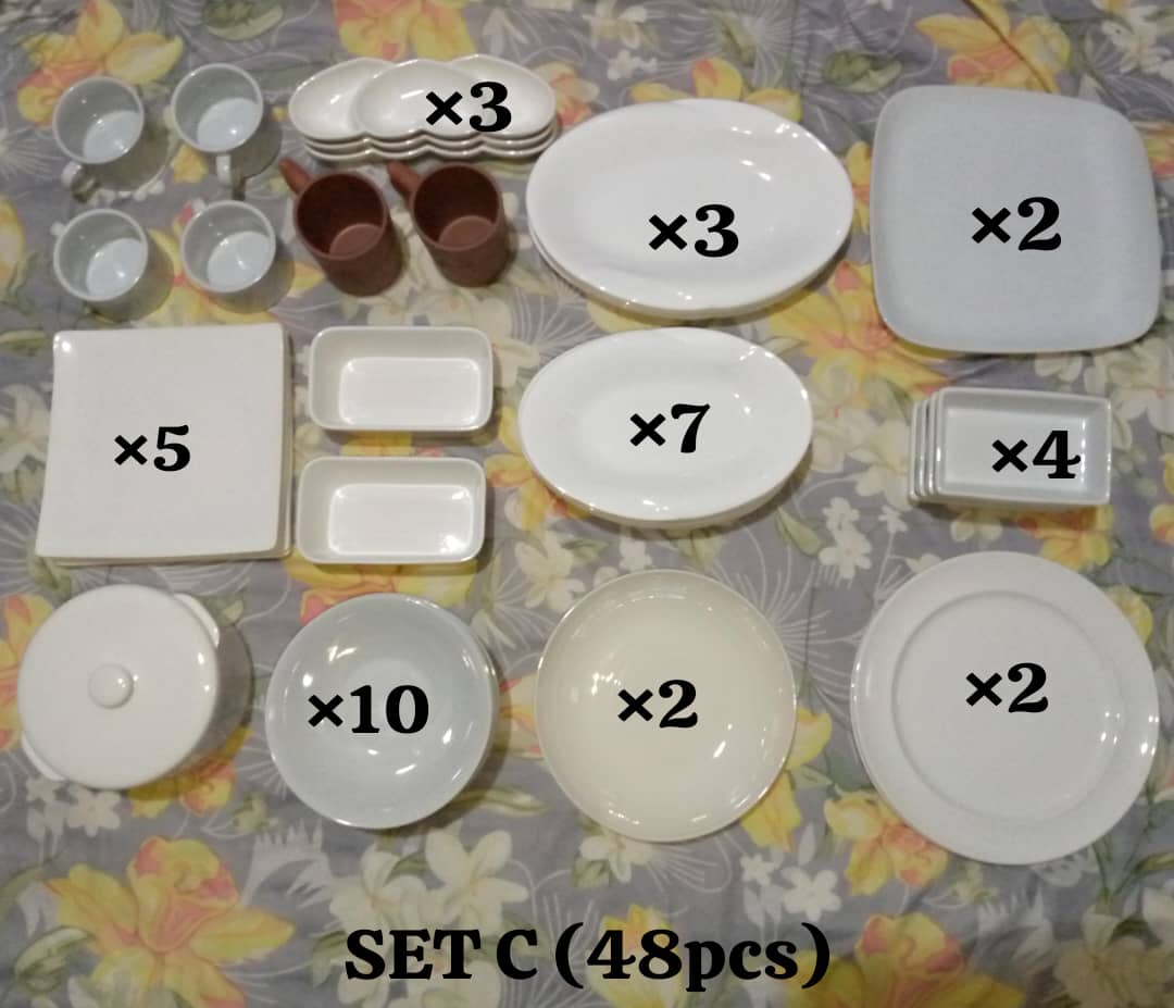 40-50pcs White Ceramic Dinner Set