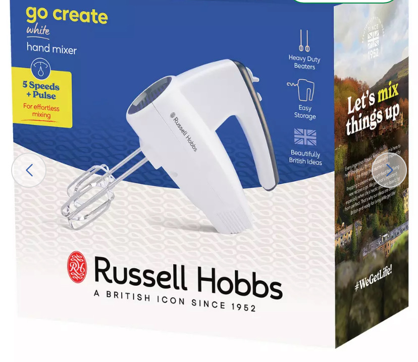 Russell Hobbs Go Create White Electric Hand Mixer