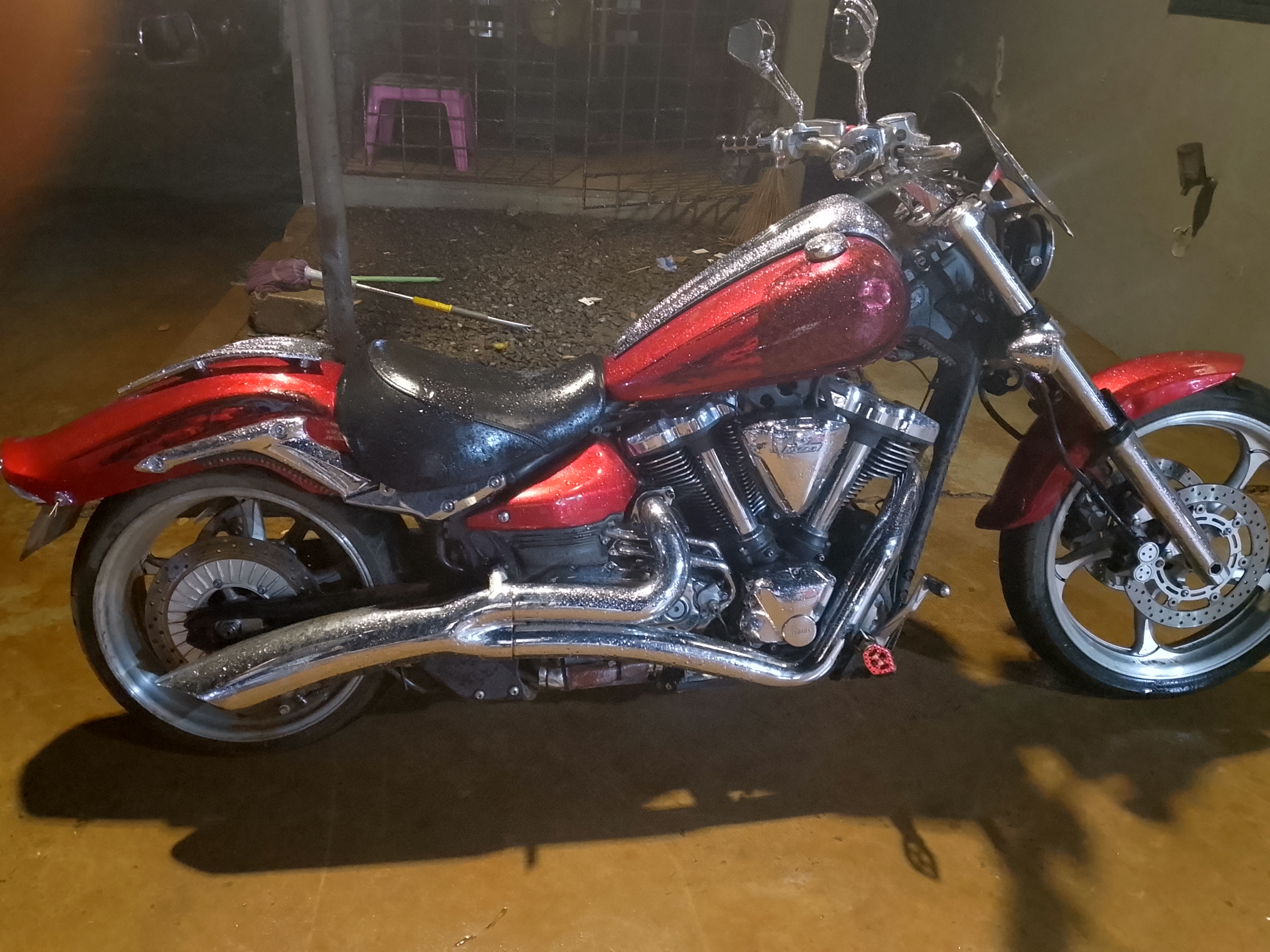 Yamaha Stratoliner Custom Red Cruiser Motorcycle