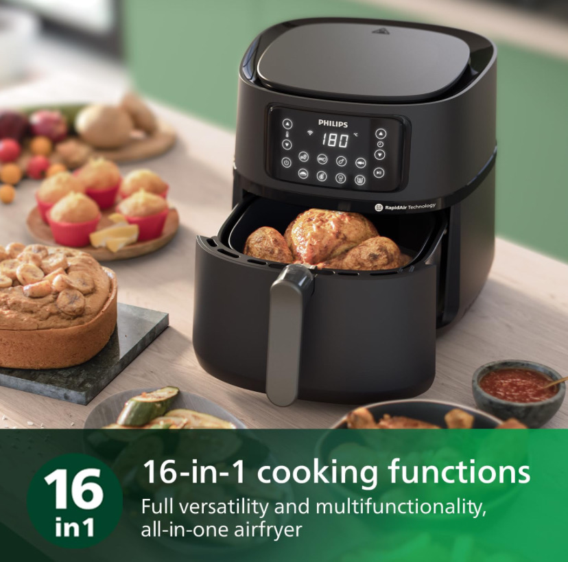 Philips Airfryer 5000 Series Xxl, 7.2l 6 Portions, 16-in-1 Airfryer,