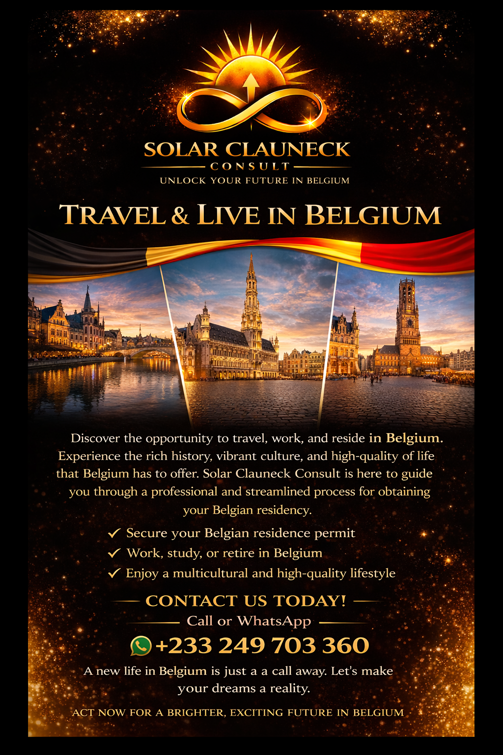Travel and live in Germany or Belgium