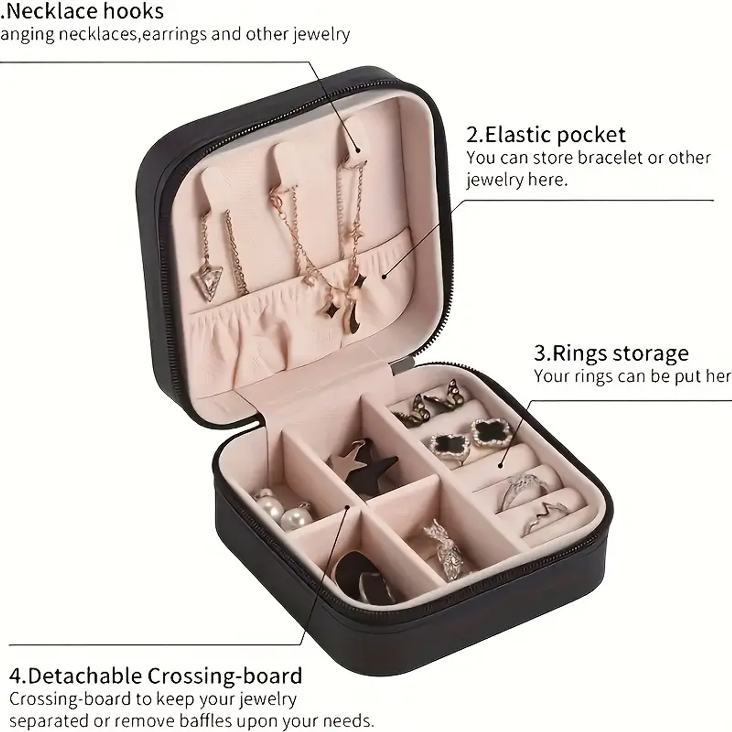 Portable Leather Box Jewlery Organizer