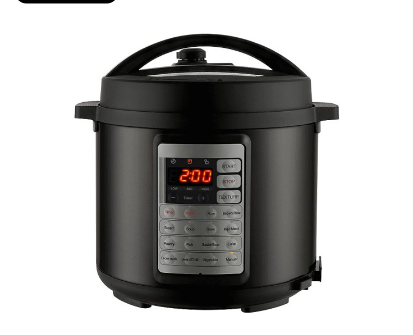 George Home Pressure Cooker Metallic Black 5.5l 1000w Pressure Cooker