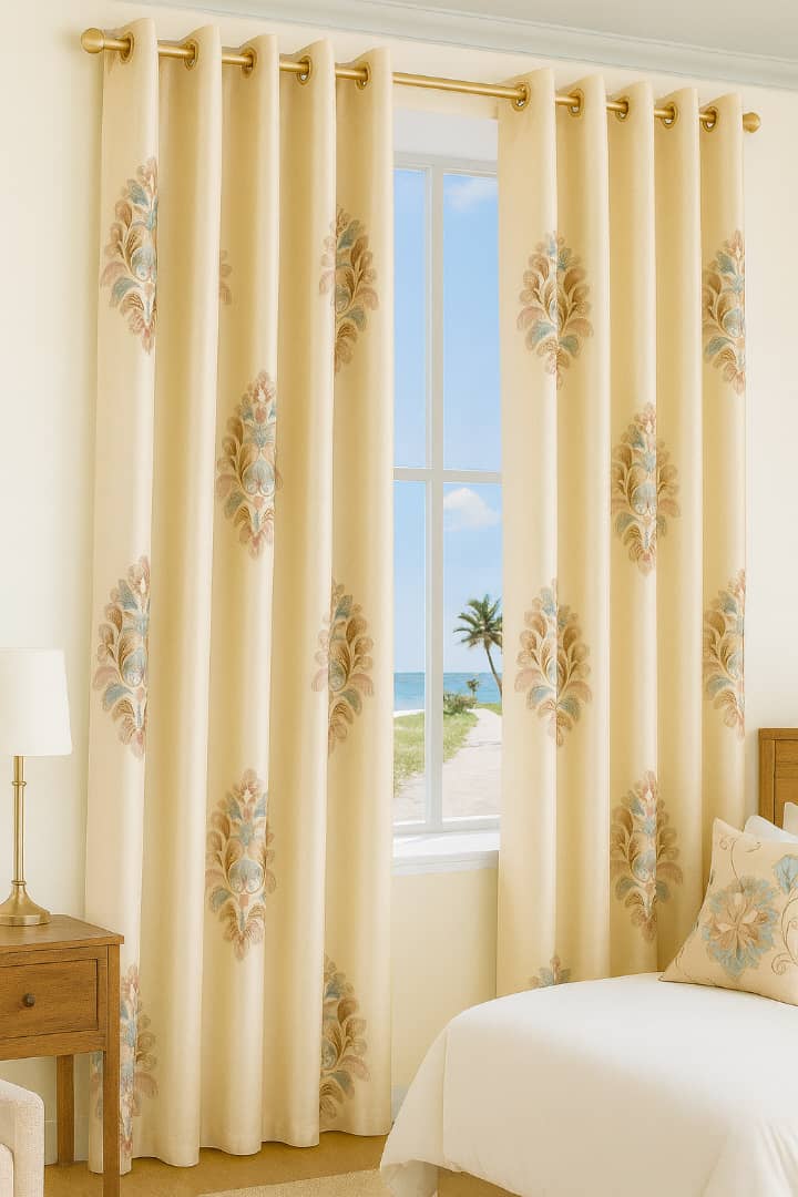 Gold Brocade Damask Blackout Curtains for Living Room 💯 sun block
