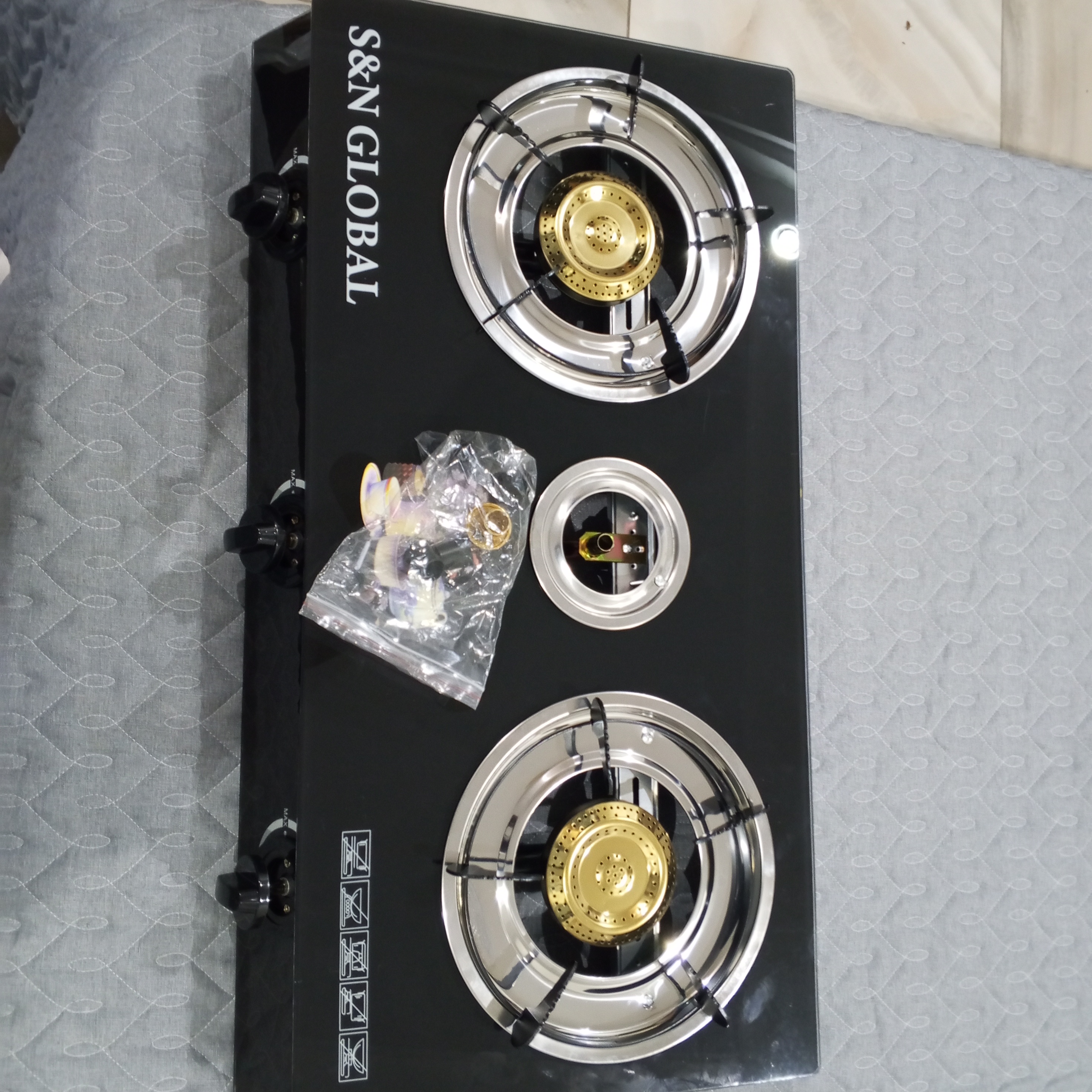 S&amp;N Global 2-Burner Tempered Glass Gas Stove - Brand New