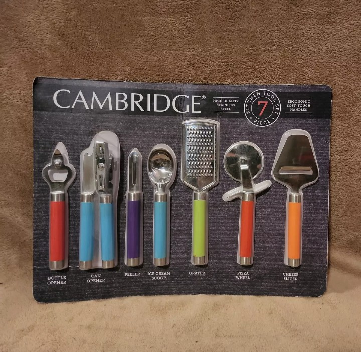 Cambridge 7-Pc Kitchen Tool Set - SS, Ergonomic, Colorful