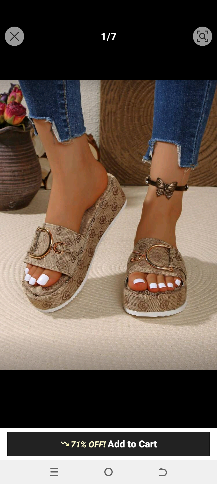 Women&#039;s Casual Platform Sandals Summer New Thick Soles Vintage Floral Open Toe Slip On Slides Retro Versatile Holiday Beach Shoes