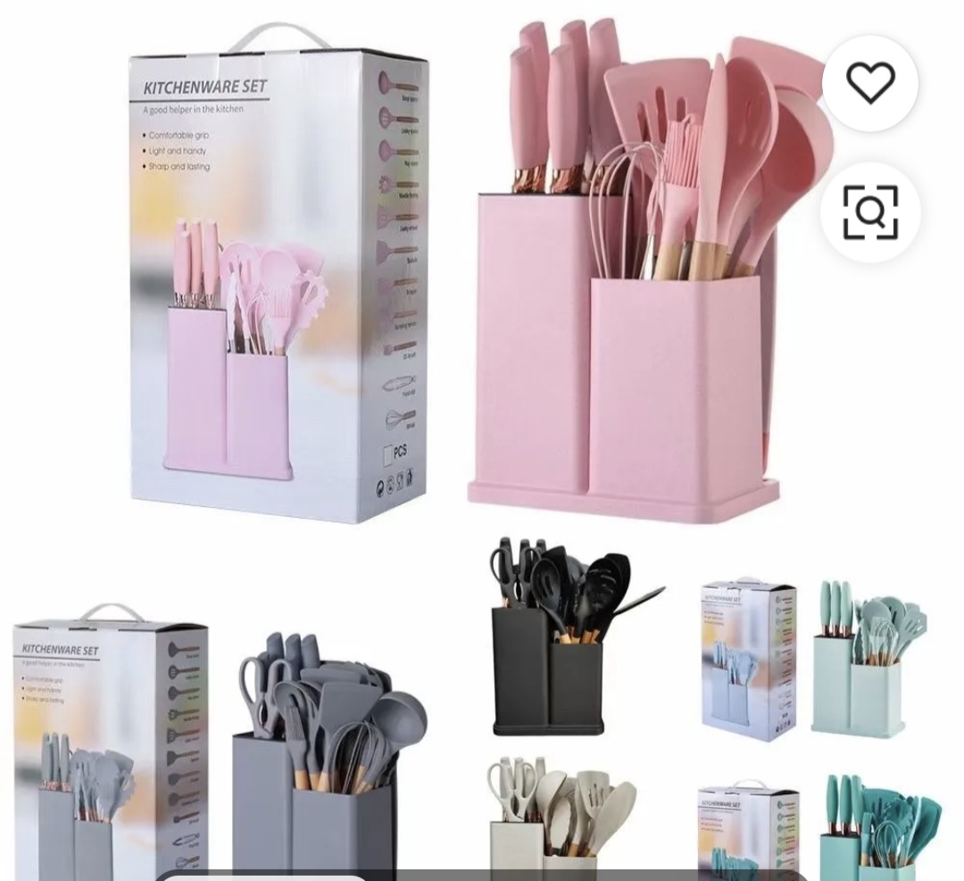 18-PC Silicone Kitchen Utensil Set with Holder