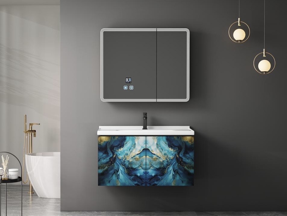 Imported Led cabinet basin and mirror complete 80cm_Smart cabinet basin