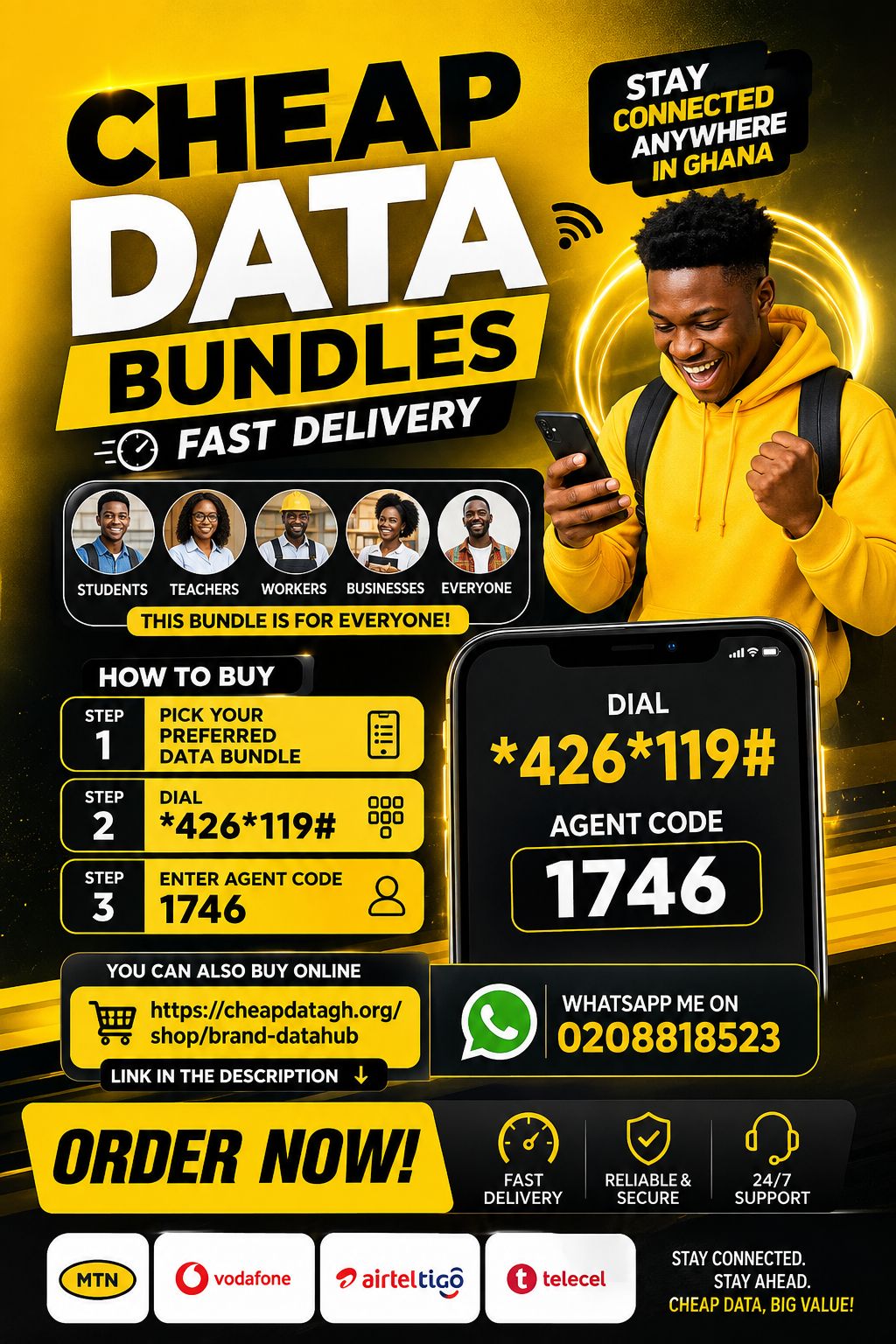 Brand's Data Hub: MTN, AirtelTigo, Telecel Bundles