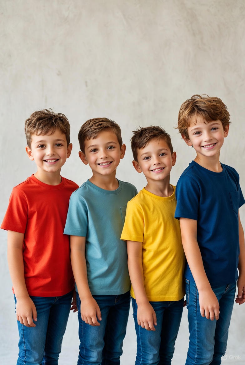 Kids T-Shirts, Solid Colour