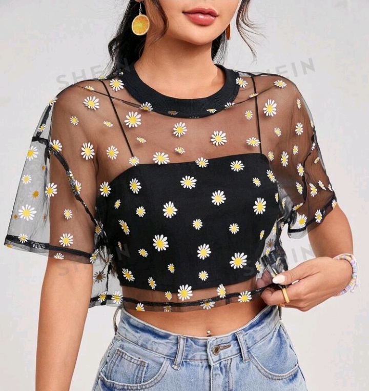 Sheer Daisy Top