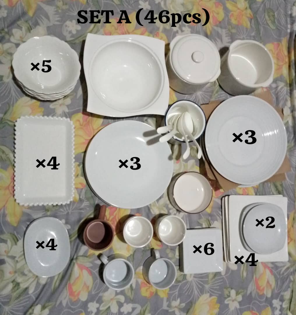 40-50pcs White Ceramic Dinner Set