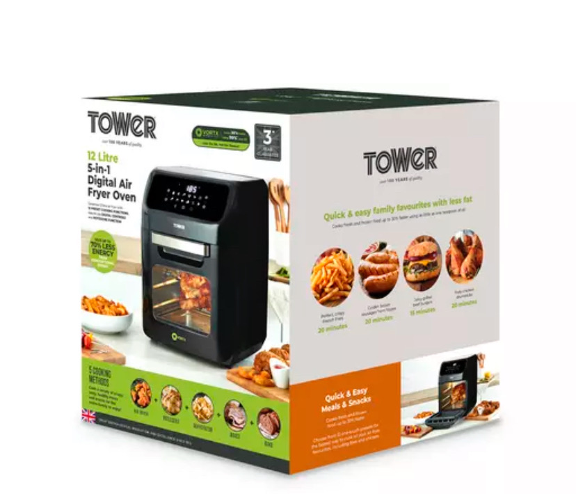 Tower 12 Litre 5-in-1 Digital Air Fryer Oven