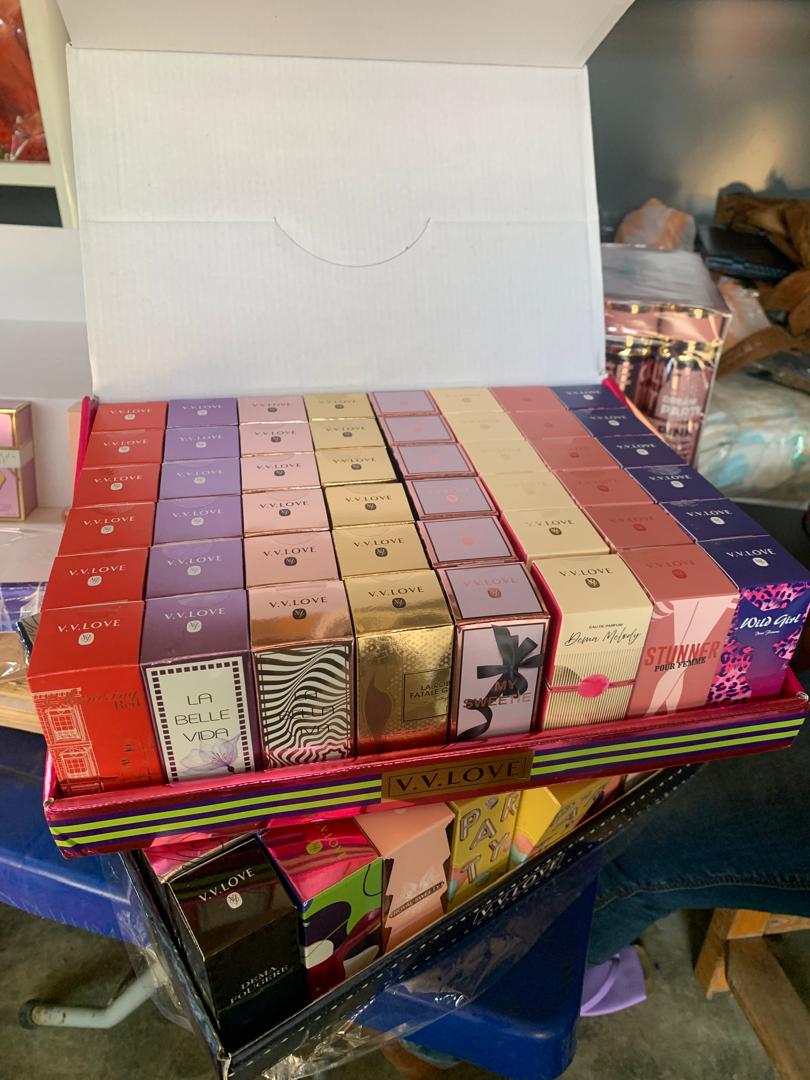 perfumes,  body mist, panties, bags, etc