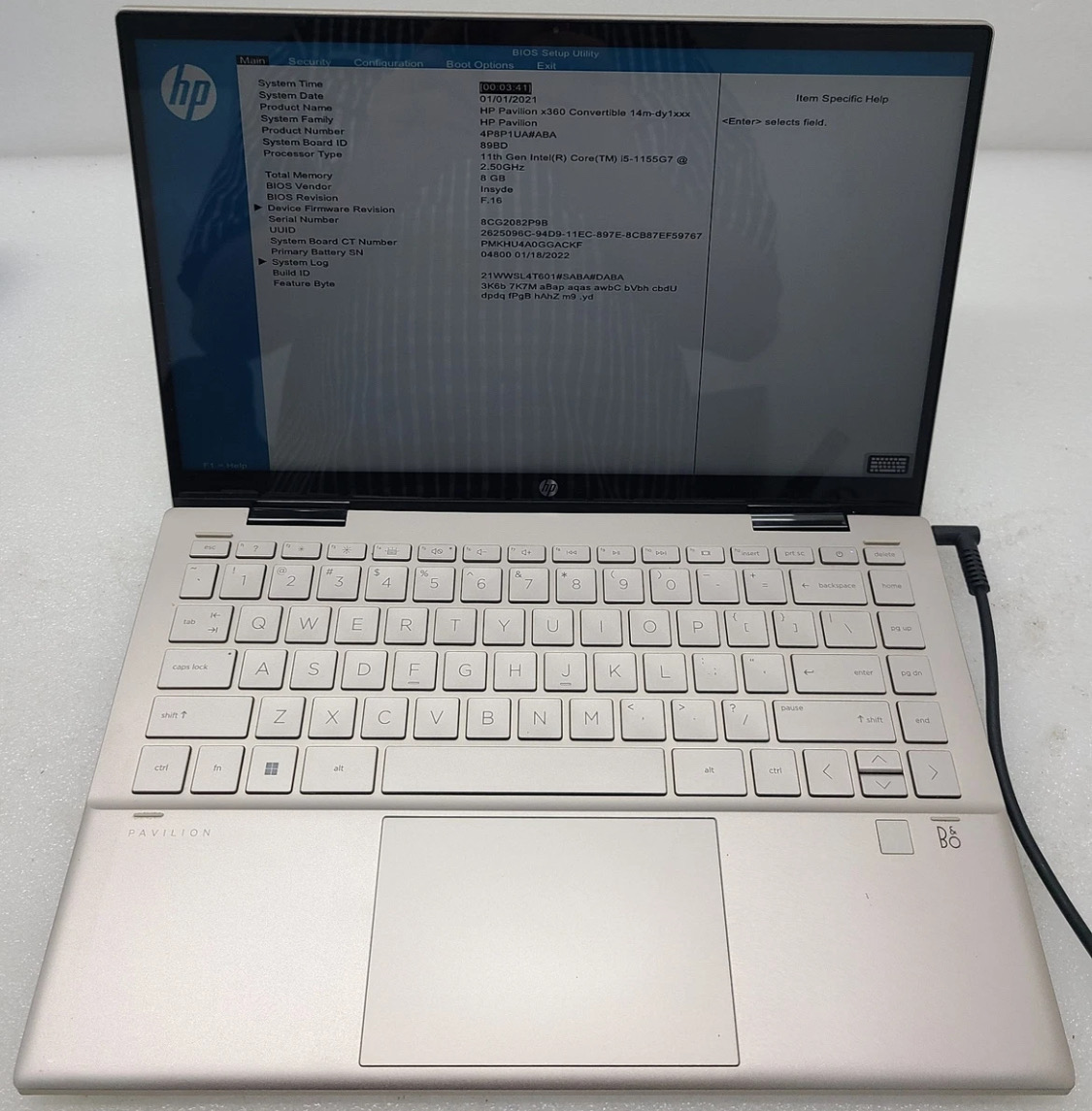 HP Pavilion x360 14m-dy1033dx Laptop Intel I5-1155G7 8GB RAM