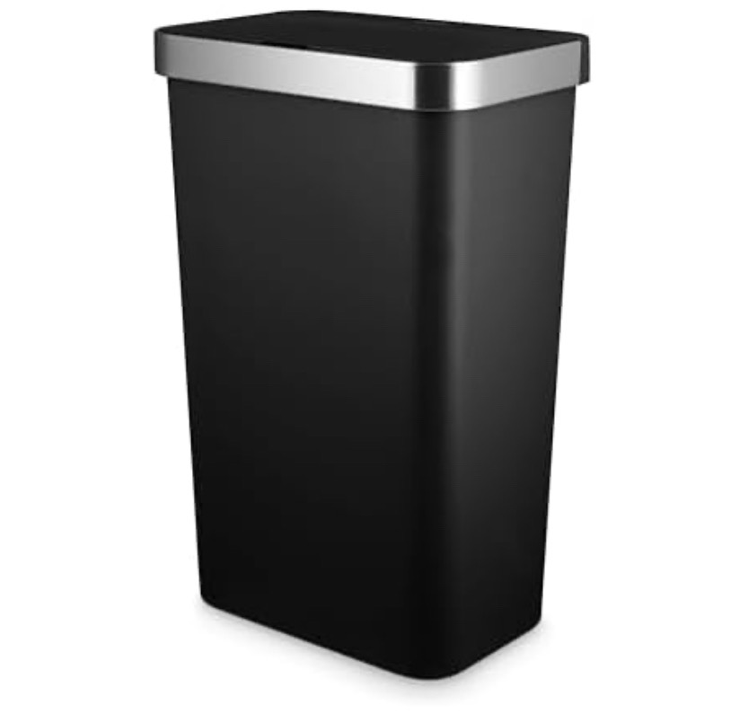 Tower Rectangular Abs Sensor Bin With Bin Liner Retainer , 50l, Black